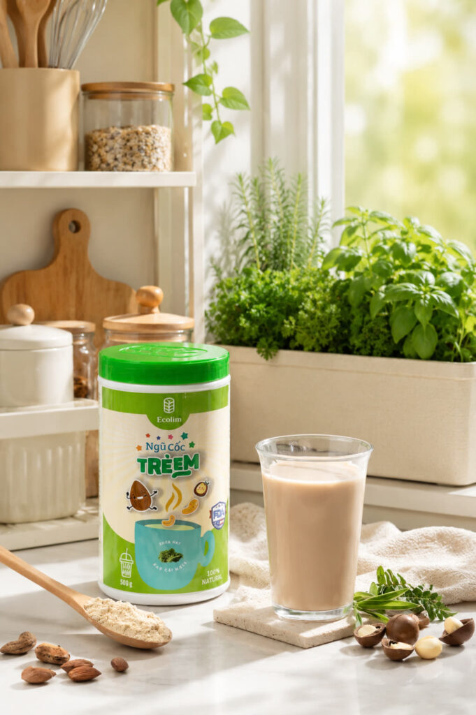 Bột cải kale — rau xanh trong ly ngũ cốc